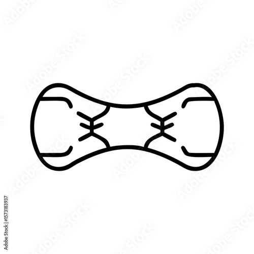 Shoelaces icon with crossed strings in minimal line art style  