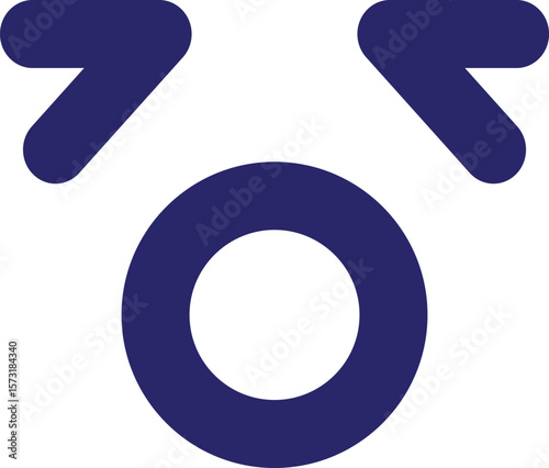simple tired yawning face icon in bright neon color