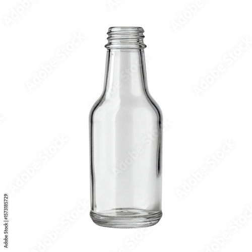 Wallpaper Mural Empty Transparent Glass Bottle with Screw Cap Ideal for Beverage Packaging and Creative Decoration Projects Transparent background or png Torontodigital.ca