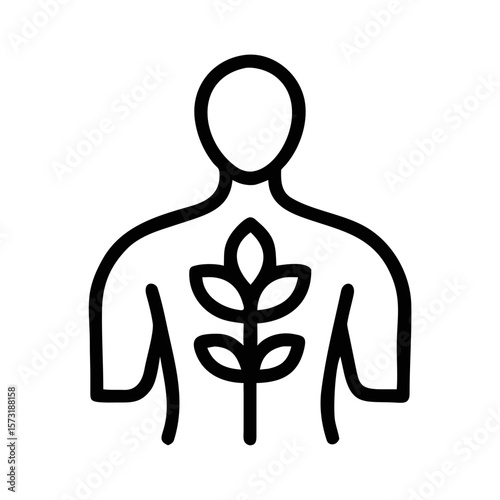 Human figure silhouette with a single prominent design reflecting future ai concepts