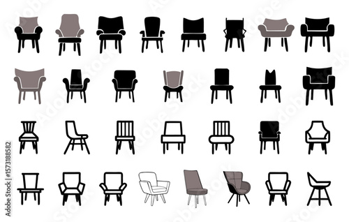 furniture icons set