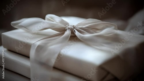 Stacked gifts with delicate ribbon