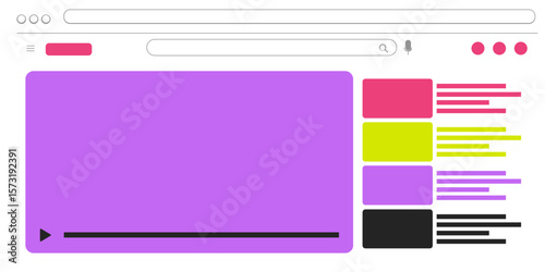 Colorful template of a video streaming page