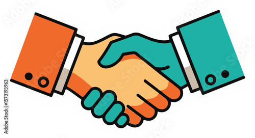 Vector art of a simple illustration of a handshake isolated on transparent background