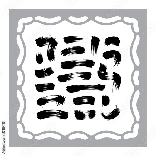 Abstract Ink Brush Strokes Collection

