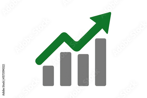 Green arrow graph showing upward trend over grey bars on transparent background Free Download Green arrow graph showing upward trend over grey bars on transparent background - GFXLoad