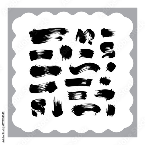 Abstract Ink Brush Strokes Collection
