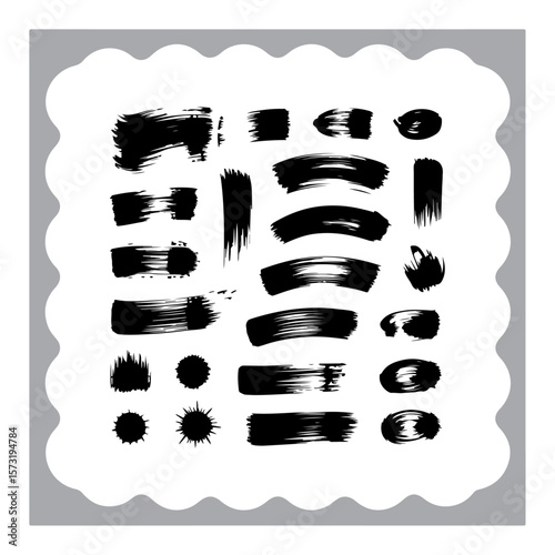 Abstract Ink Brush Strokes Collection
