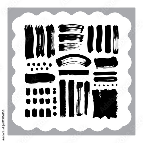 Abstract Ink Brush Strokes Collection

