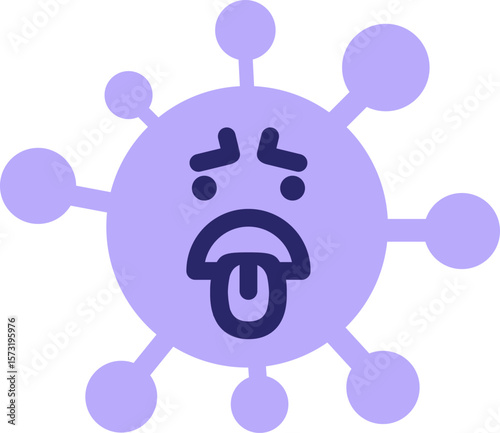 distraught virus in bright neon color