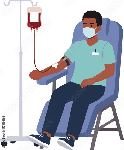 Vector illustration of blood transfusion