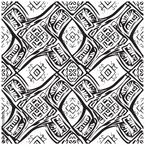 Tribal Seamless Pattern – Hand Drawn Vector Style. AI generator