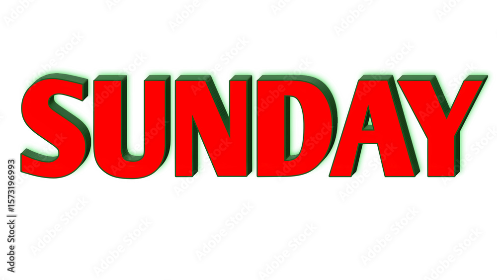 Fototapeta premium Sunday special red font on white background