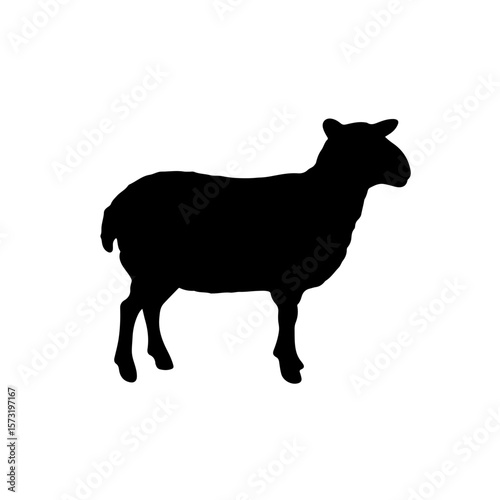 Minimalist Sheep Silhouette Vector for Farm & Livestock Graphics