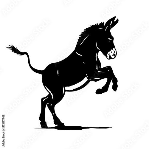 Energetic Donkey Silhouette