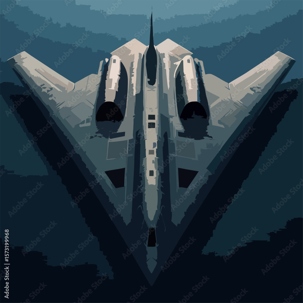 Fototapeta premium US Stealth Jet Vector – B2 Spirit Aircraft
