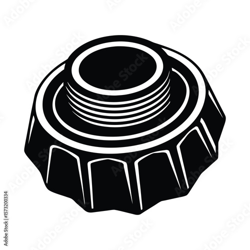 Industrial threaded cap nut component vector illustration
