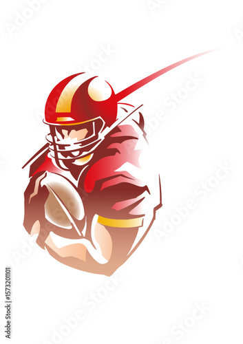 American football player running with the ball
