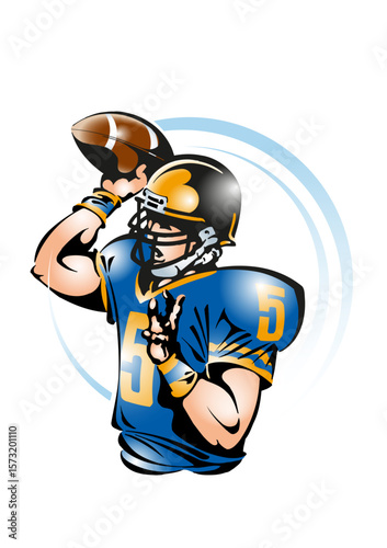 Quarterback with the ball ready to pass