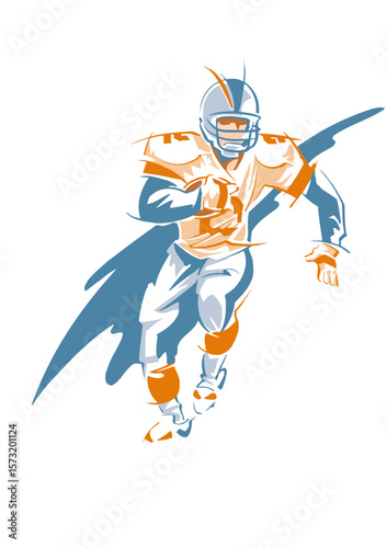 American football player running with the ball
