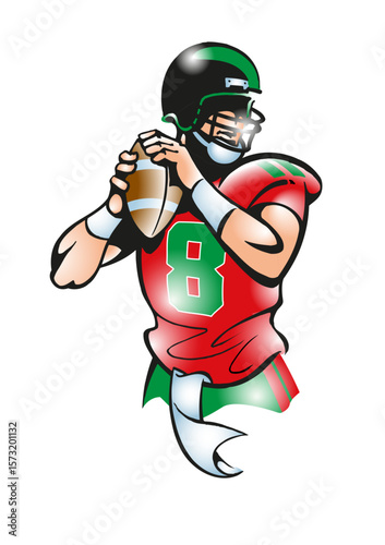 Quarterback with the ball ready to pass