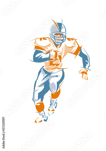 American football player running with the ball