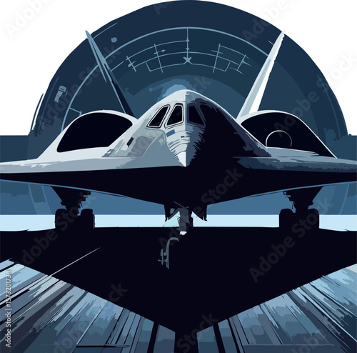 Classic B2 Bomber Jet – Vector Style Art