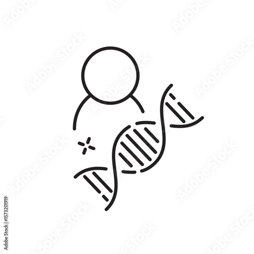 Genetic dna icon, biotechnology Symbol Outline icon Transparent background