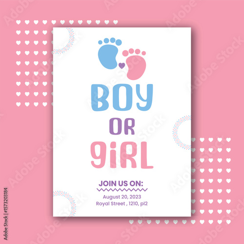 Boy or girl Gender reveal invitation