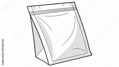 Blank White Stand-Up Pouch Bag Packaging Mockup