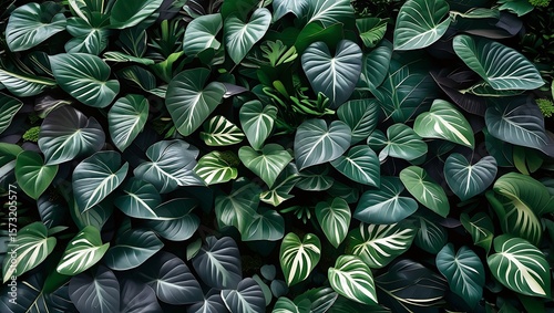 Wallpaper Mural Exotic Plant Collection: Detailed View of Dense, Diverse Green Leaves Torontodigital.ca
