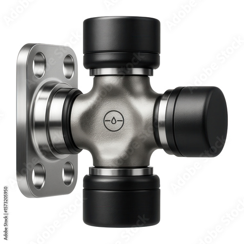 Cross joint featuring a flange mount design for specific automotive systems
