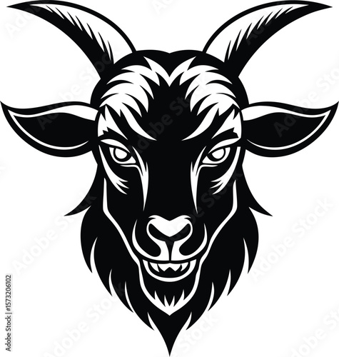 Tribal black vector illustration of a wild bull head, a powerful symbol of nature and wildlife design, beast, energy, emblem