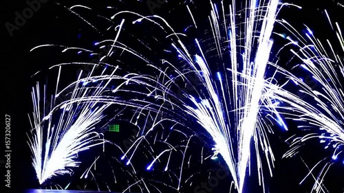 Bright Sparkler Firework Against Dark Background for Celebration and Event Decoration