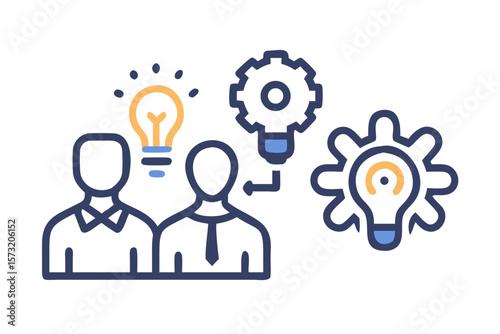 Teamwork and collaboration leading to innovation and successful idea generation
