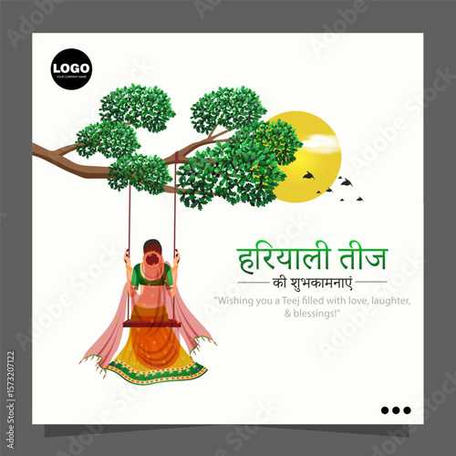 Haryali Teej is a Hindu festival celebrated by women to welcome the monsoon.