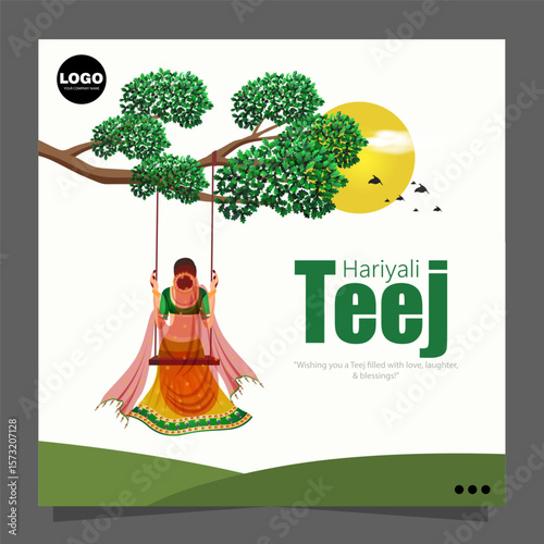Haryali Teej is a Hindu festival celebrated by women to welcome the monsoon.
