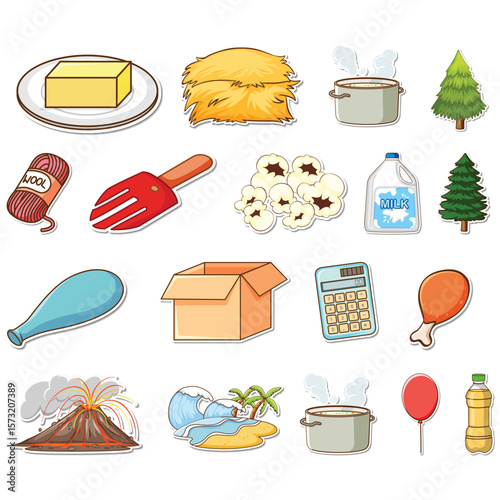 all kitchen things like fruits breads etc
