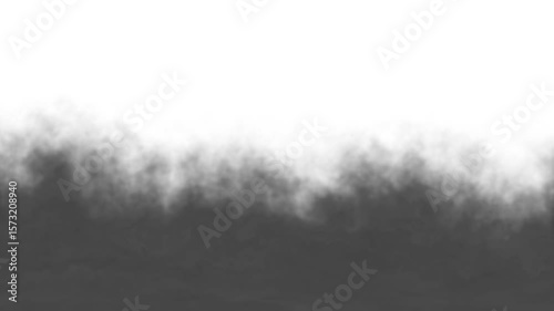 black Fog Smoke Overlay on white Background. Atmospheric Fog or Smoke