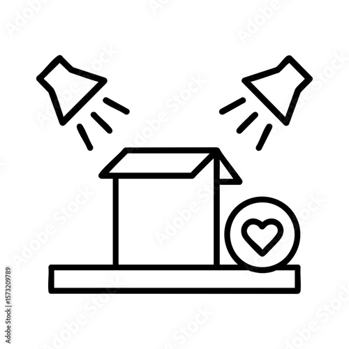 Product spotlight with heart symbol for brand love and audience engagement