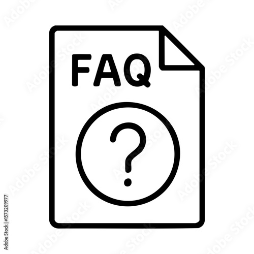 FAQ document icon with question mark for customer help and self-service support
