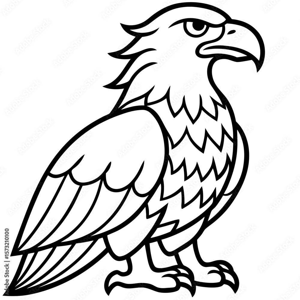 Fototapeta premium Majestic eagle perched proudly with fierce gaze silhouette