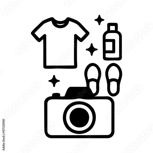 Product photography icon with fashion and beauty items for branding use