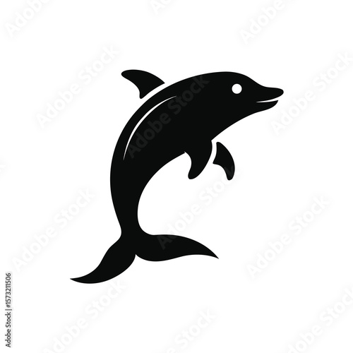Fish jumping from water silhouette for fishing sport nature life and aquatic wildlife
