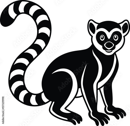 Funny black and white cartoon wildlife mammal illustration featuring a cute bear and squirrel character , hand drawn, minimalist, storytelling, fantasy, innocent