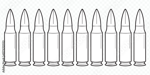 editable bullet ammo vector graphic for armament illustrations ammunition and military insignia design templates