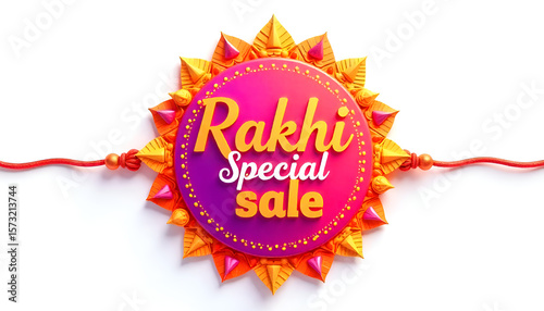 Rakhi Festive sale, offer, deal, discount promotion concept design. Rakhi special sale typo with Raksha Bandhan illustration.