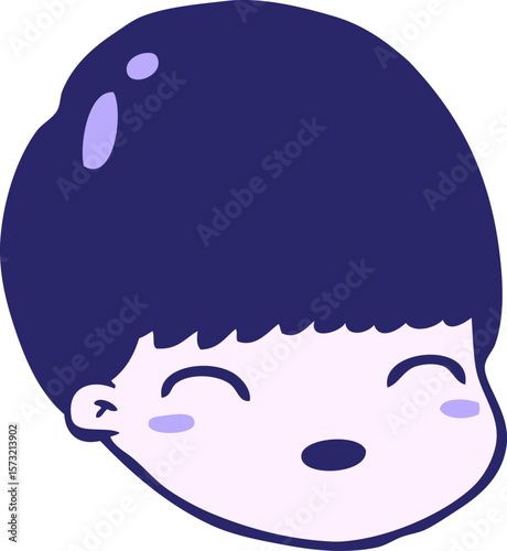 cartoon male face in bright neon color