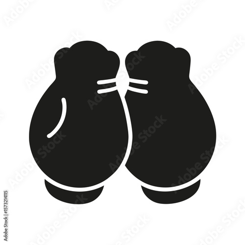 Boxing glove pair silhouette for fighting sports martial arts training and gym concept