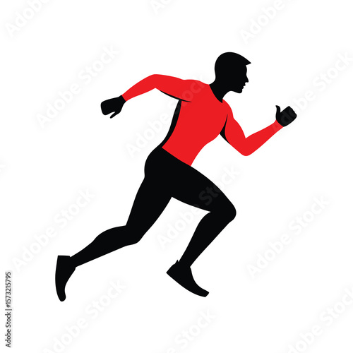 Silhouette of a man running for fitness exercise active lifestyle and sports training concept  